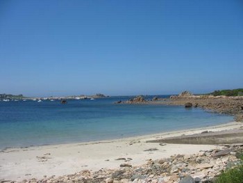 plage de primel � plougasnou, � 50 m�tres du jardin du gite de plougasnou, vue mer